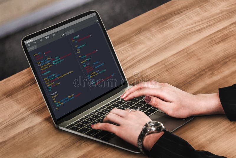 Software development programming on computer screen for modish application. And program coding. Coding program code stock images, royalty-free photos and pictures