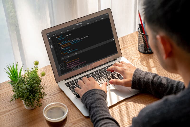 Software development programming on computer screen for modish application. And program coding. Coding program code stock images, royalty-free photos and pictures