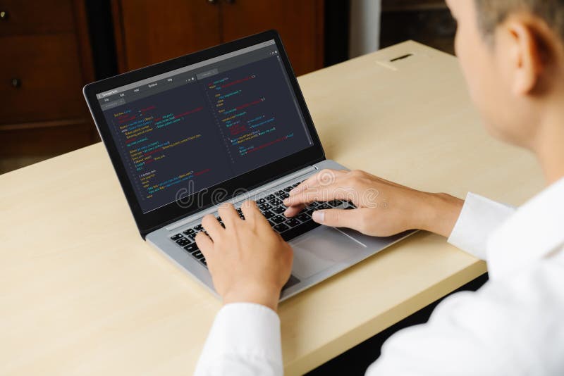 Software development programming on computer screen for modish application. And program coding. Coding software development programming program code stock images, royalty-free photos and pictures