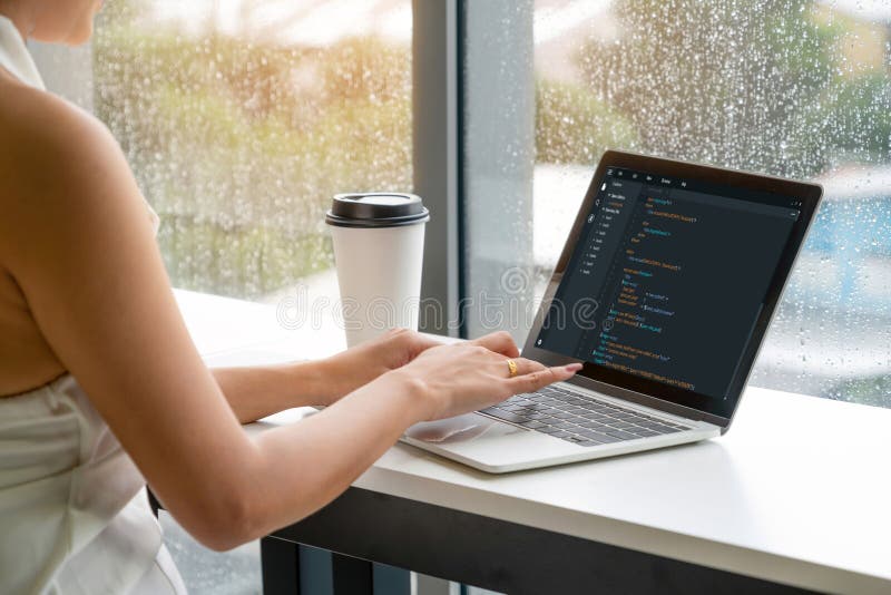 Software development programming on computer screen for modish application. And program coding. Coding software development programming program code stock images, royalty-free photos and pictures