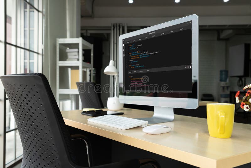 Software development programming on computer screen for modish application. And program coding. Coding software development programming program code stock images, royalty-free photos and pictures