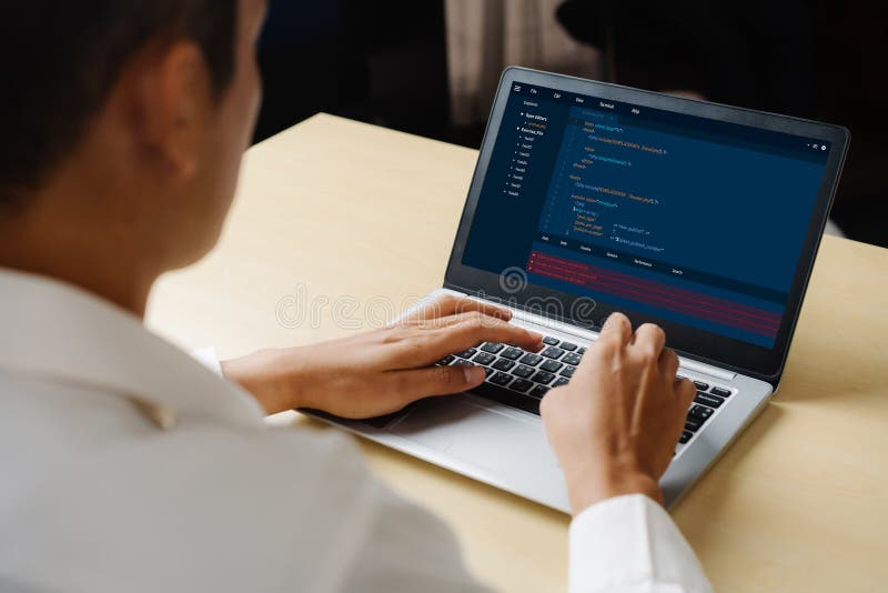 Software development programming on computer screen for modish application. And program coding. Coding software development programming program code stock images, royalty-free photos and pictures