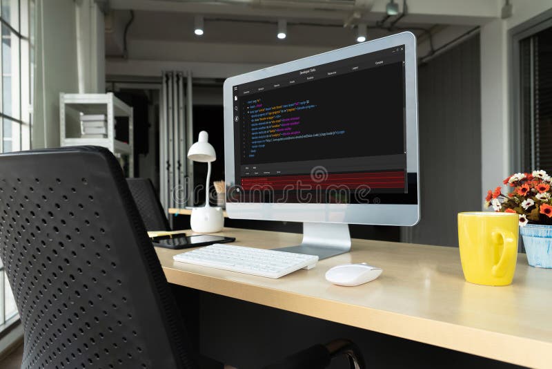 Software development programming on computer screen for modish application. And program coding. Coding software development programming program code stock images, royalty-free photos and pictures