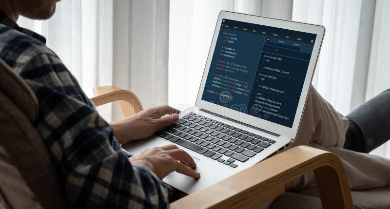 Software development programming on computer screen for modish application. And program coding. Coding software development programming program code stock images, royalty-free photos and pictures