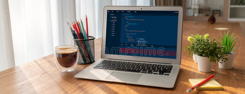 Software development programming on computer screen for modish application. And program coding. Coding software development programming program code stock images, royalty-free photos and pictures