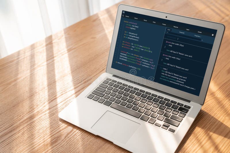 Software development programming on computer screen for modish application software development programming on computer screen for
