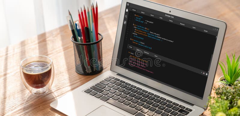 Software development programming on computer screen for modish application. And program coding. Programmer coding program code stock images, royalty-free photos and pictures