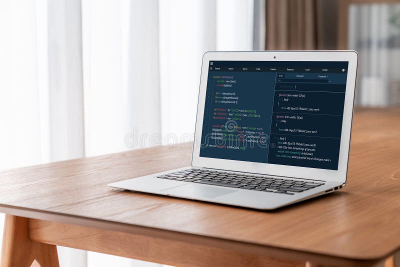 Software development programming on computer screen for modish application. And program coding. Programmer coding program code stock images, royalty-free photos and pictures