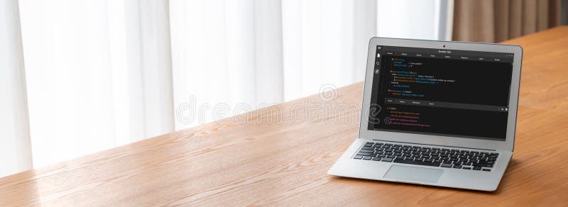 Software development programming on computer screen for modish application. And program coding. Development code programming script stock images, royalty-free photos and pictures