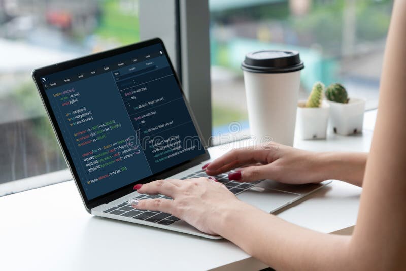Software development programming on computer screen for modish application. And program coding. Coding program code stock images, royalty-free photos and pictures