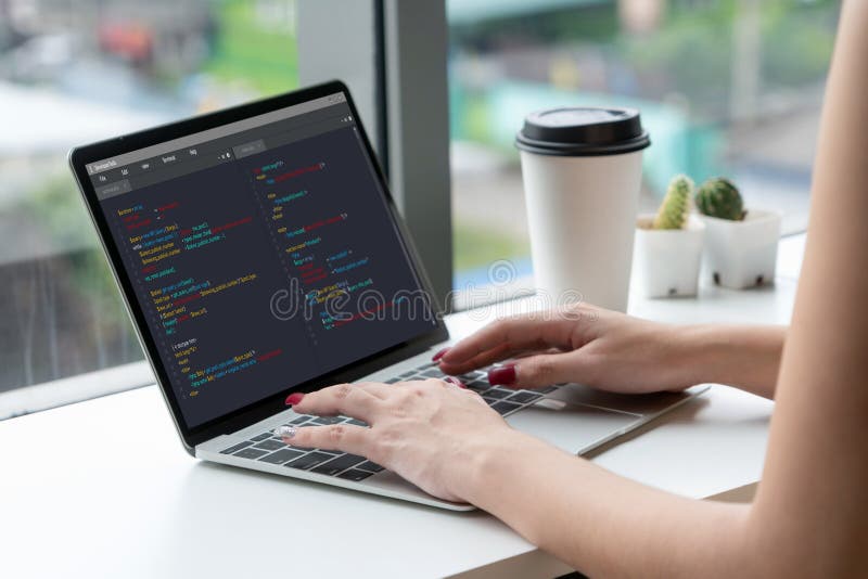 Software development programming on computer screen for modish application. And program coding. Coding program code stock images, royalty-free photos and pictures