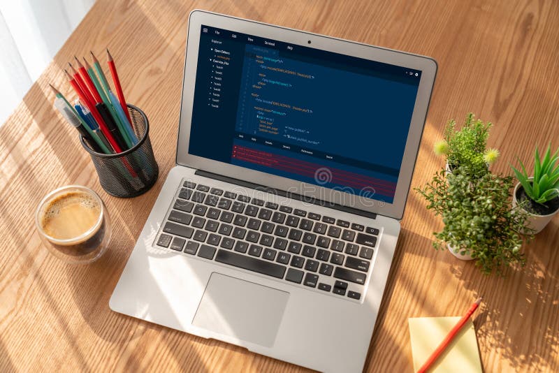 Software development programming on computer screen for modish application. And program coding. Coding program code stock images, royalty-free photos and pictures