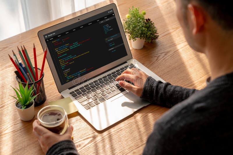 Software development programming on computer screen for modish application. And program coding. Coding program code stock images, royalty-free photos and pictures