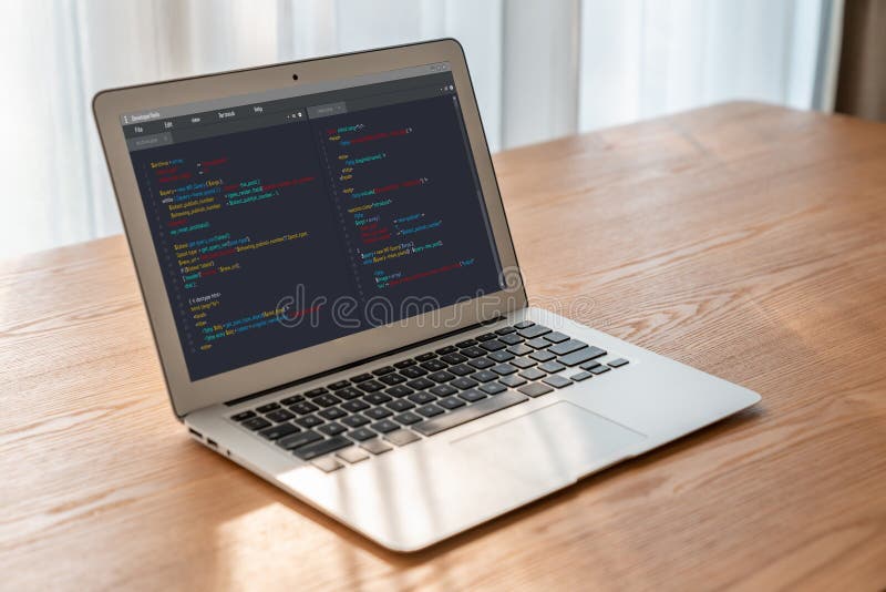 Software development programming on computer screen for modish application. And program coding. Coding program code stock images, royalty-free photos and pictures