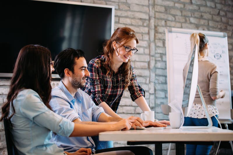 Software Engineers Working on Project Stock Image Image of desktop