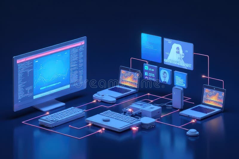 Software Icecast Streaming in Action vector illustration