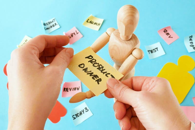 Software scrum agile board with paper task, agile royalty free stock image
