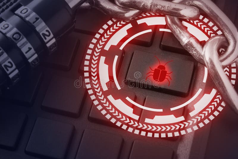 Faceless hacker at work with ROOTKIT VIRUS inscription, Computer