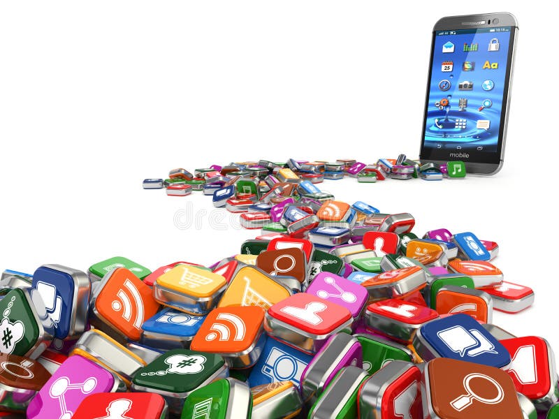 software Smartphone o fondo de los iconos del app del teléfono móvil libre illustration software Smartphone o fondo de los iconos del app del teléfono móvil libre illustration