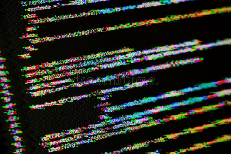 Software Source Code Over Digital Glitch Effect Stock Photo Image of