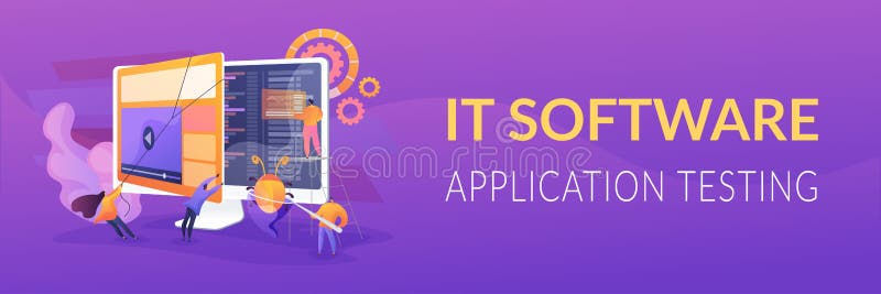 Software testing concept banner header royalty free illustration