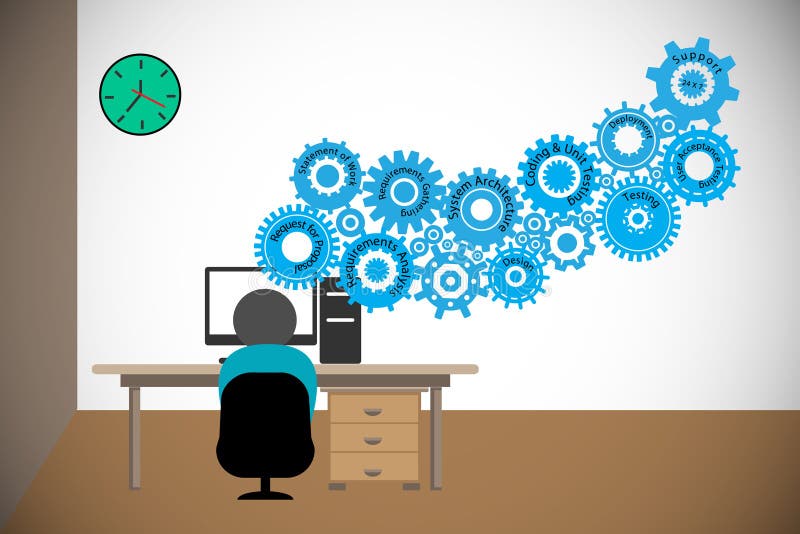 Softwareontwikkelaar, freelance programmeur vector illustratie