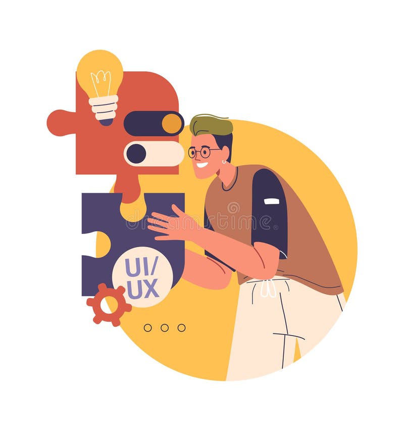 Softwareontwikkelaar maakt website-ontwerp stock illustratie