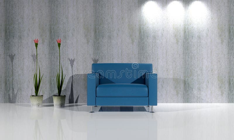 Sofà blu illustrazione di stock Sofà blu illustrazione di stock