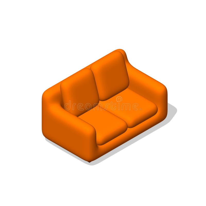 Sofá Aislado en blanco ilustración del vector 3d libre illustration Sofá Aislado en blanco ilustración del vector 3d libre illustration