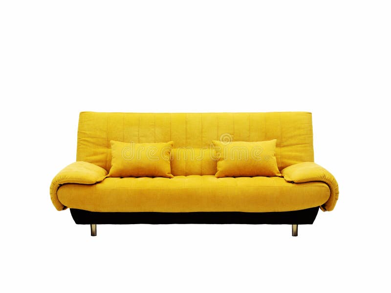 Sofá amarillo foto de archivo. Imagen de telas, escena 20142022