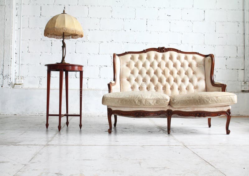 Luxurious sofa in vintage room design. Luxurious sofa in vintage room design