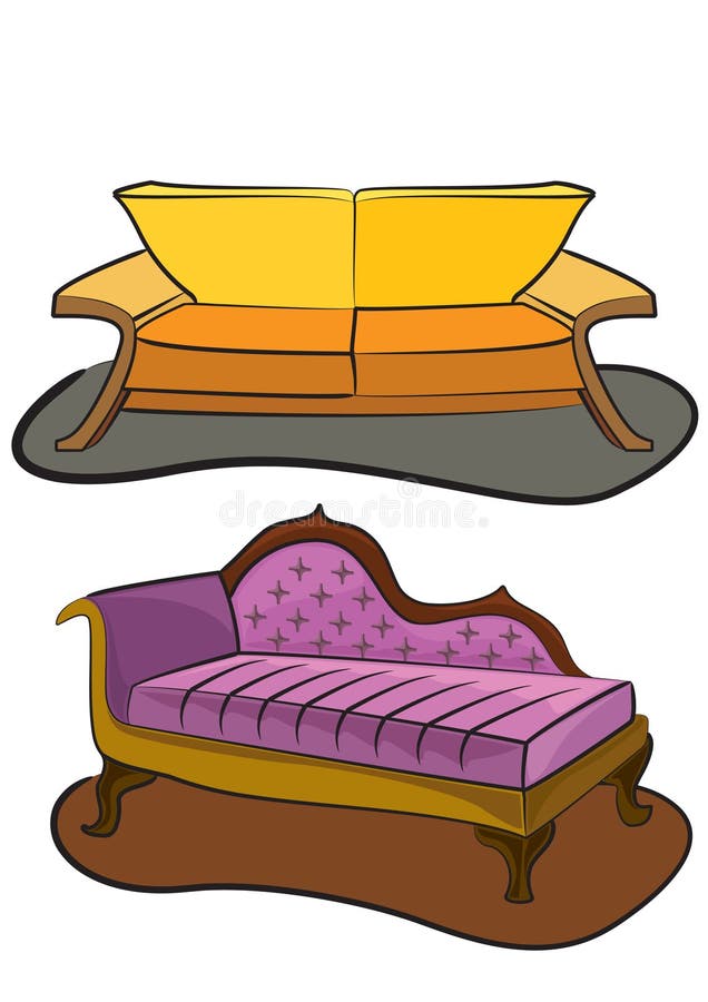 Sofás dobles ilustración del vector