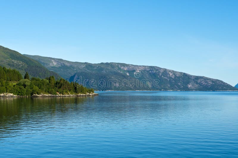 Blue water of the Sognefjorden near Brekke, Sogn og Fjordane, Norway. Blue water of the Sognefjorden near Brekke, Sogn og Fjordane, Norway