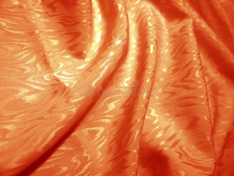 Soie orange avec la texture du moirage