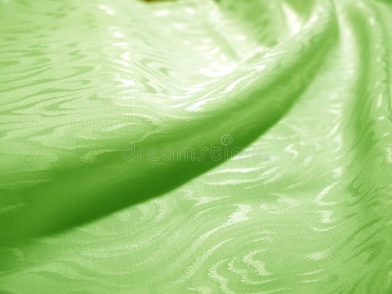 Soie verte avec la texture du moirage