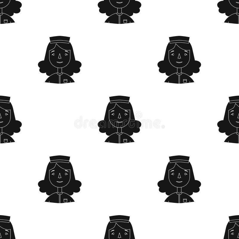 Nurse icon in black style isolated on white background. People of different profession symbol vector illustration. Nurse icon in black style isolated on white background. People of different profession symbol vector illustration.