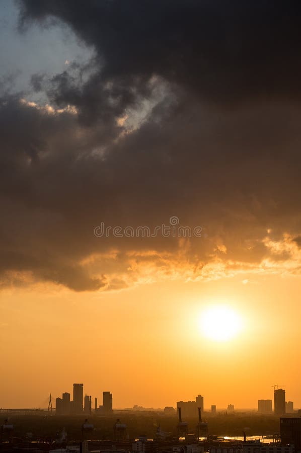 Picturesque sunset in megalopolis Bangkok, Thailand, Asia. Picturesque sunset in megalopolis Bangkok, Thailand, Asia