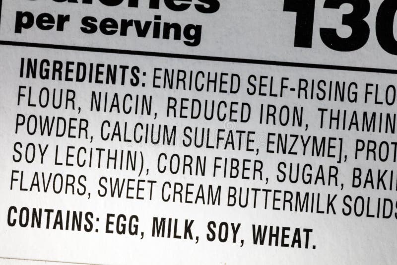 Sojabönor för ingrediensmatmjöl mjölkar vete bantar etiketten
