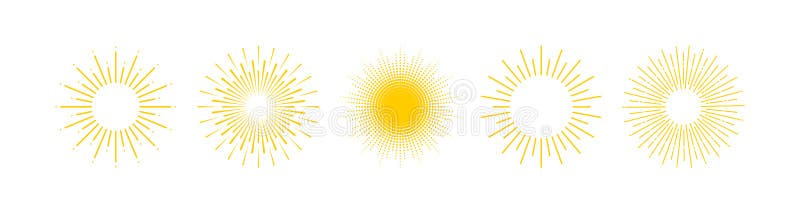 Sol. Colección de los rayos del sol. Solvent iconos del vector del sol. Ejemplo del vector libre illustration Sol. Colección de los rayos del sol. Solvent iconos del vector del sol. Ejemplo del vector libre illustration