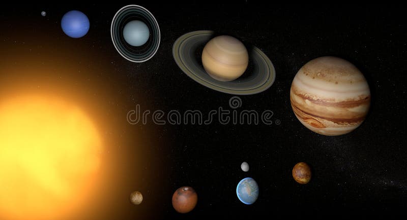 Planetas do Sistema Solar espaço universo sol ilustração royalty free