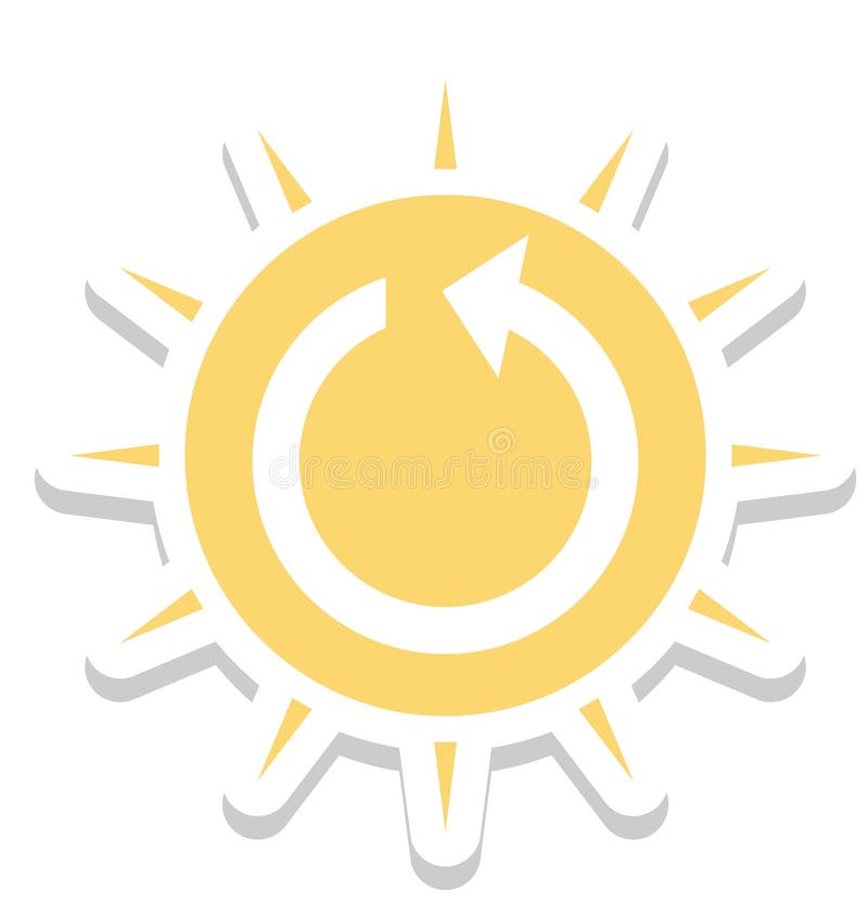 Sol- energi, isolerad vektorsymbol för solenergi färg vektor illustrationer Sol- energi, isolerad vektorsymbol för solenergi färg vektor illustrationer