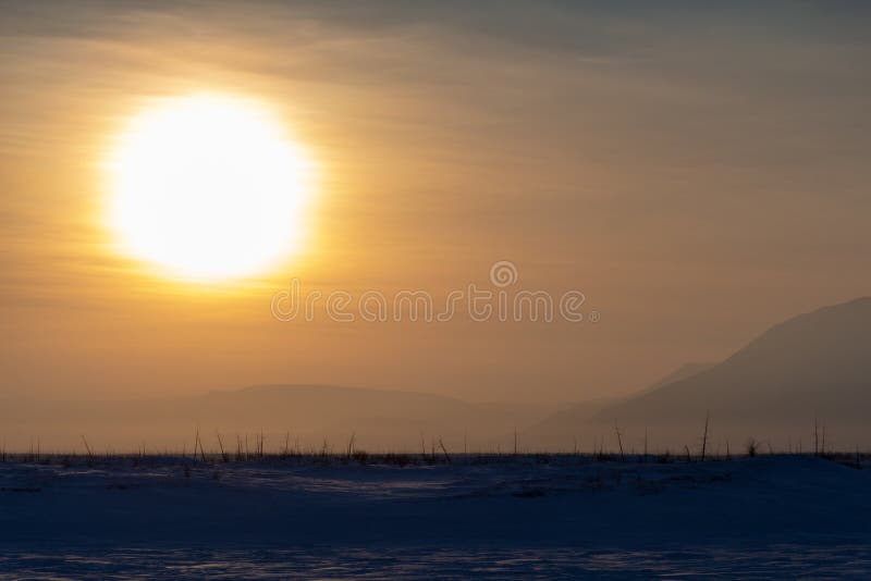 Sol grande do inverno Norilsk imagem de stock Sol grande do inverno Norilsk imagem de stock