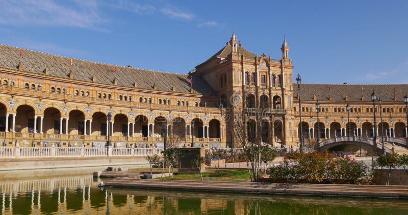 Sol luz plaza de espana 4k spain do panorama de Sevilha