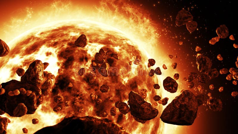 Sol som anfallas av asteroider