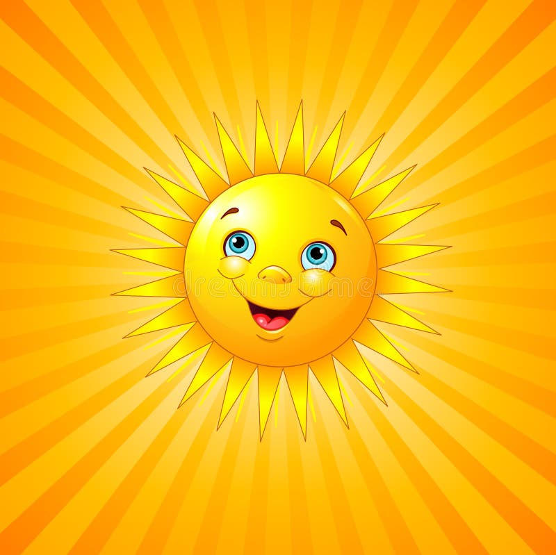 Sol sonriente ilustración del vector Sol sonriente ilustración del vector