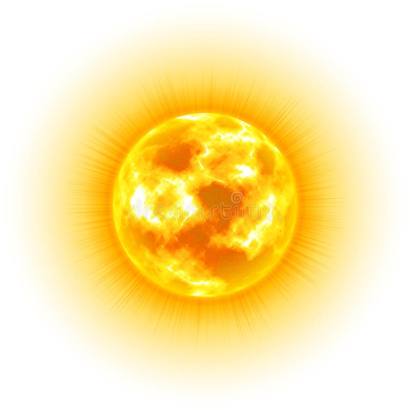 Sol vit bakgrund, himlakropp, tecknad film som är realistisk stock illustrationer Sol vit bakgrund, himlakropp, tecknad film som är realistisk stock illustrationer