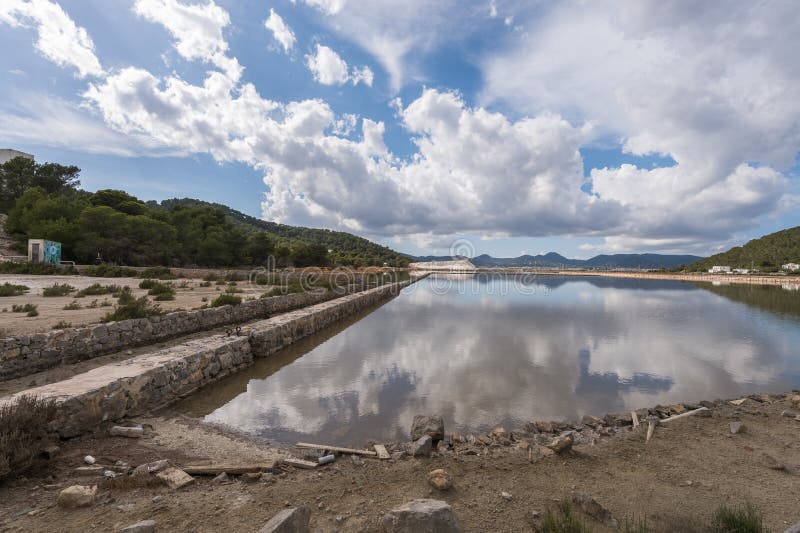 Salt extraction plant at Salinas Ibiza, Spain. Salt extraction plant at Salinas Ibiza, Spain