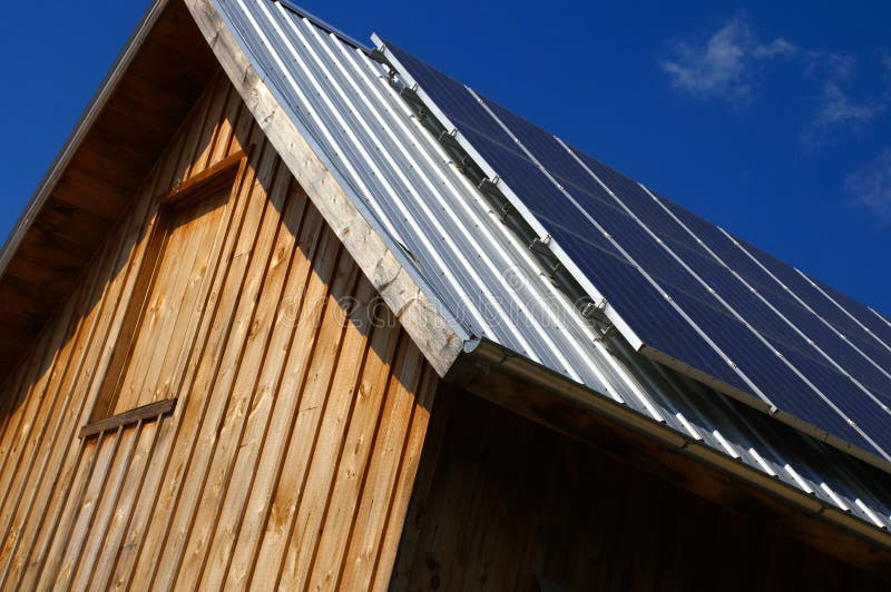 Solar Barn Roof stock image. Image of nature, panel, green 8576209