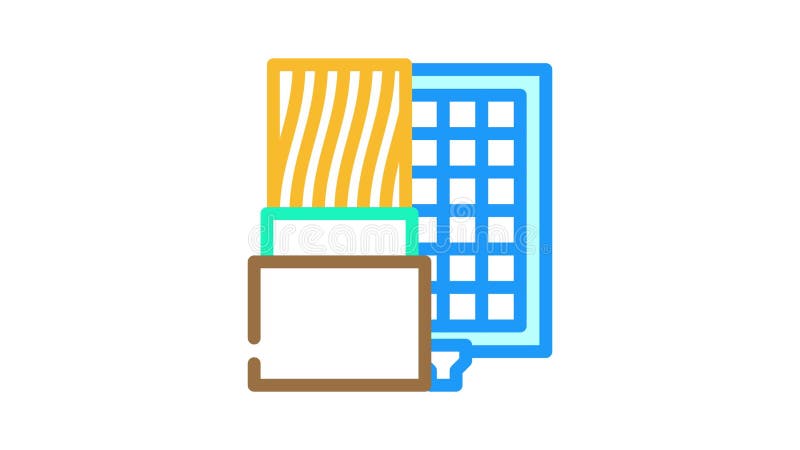 Solar cables color icon animation vector illustration