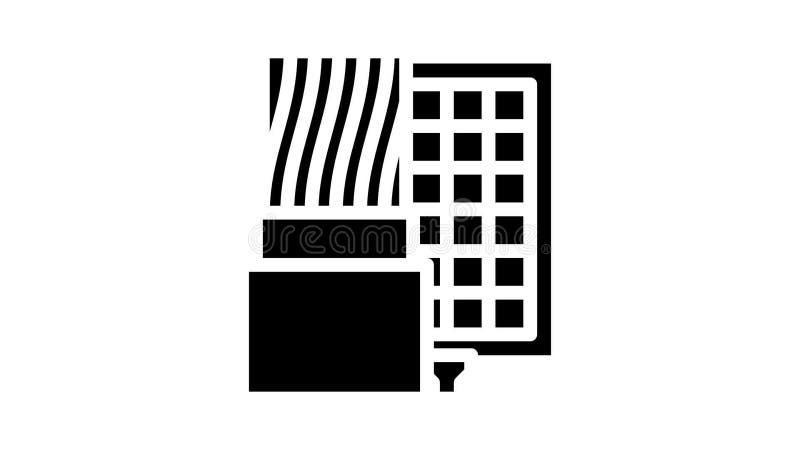 Solar cables glyph icon animation royalty free illustration